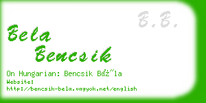 bela bencsik business card
